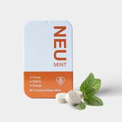 Nootropic Energy Focus Mints - 60 Pieces- Alpha GPC, Caffeine, L-Theanine, Vitamin B6 - Boosts Energy Enhances Focus - Made in Canada
