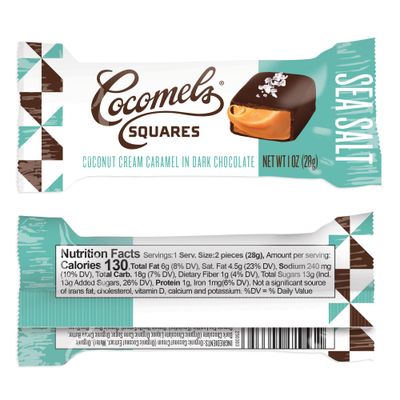 Chocolate-covered Cocomels - Coconut Milk Caramels - Organic - Made Without Dairy Sea Salt, 15 pack, 1 Oz each