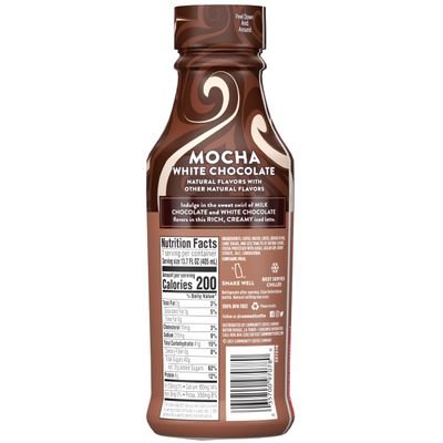 Community Coffee Iced Latte Coffee Drink, Mocha White Chocolate, Natural Flavors, 13.7 Fluid Ounce Pack of 12