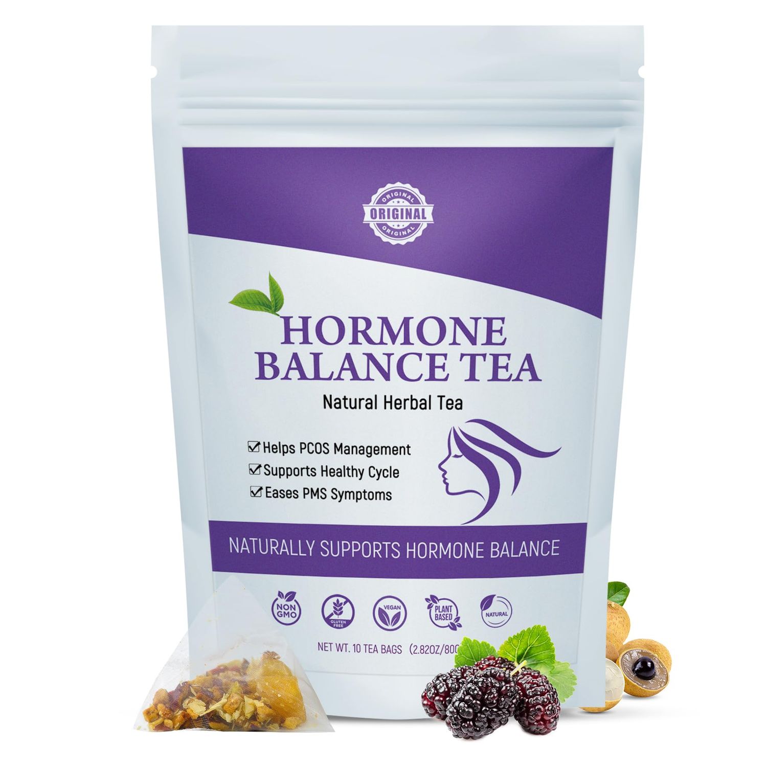 Aromlife Hormone Balance Tea for Women Support Menstrual Cycle Help to Get Pregnant Fast, 10 Loose Leaf Teabags for Fertility and Ovulation