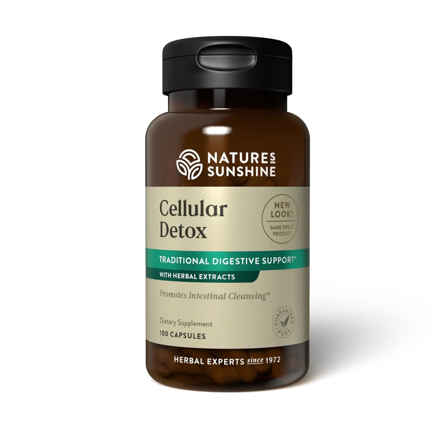 Natures Sunshine Cellular Detox, 100 Capsules, Kosher Natural Digestive System Supplement That Helps Facilitate Bowel Movement with Herbs