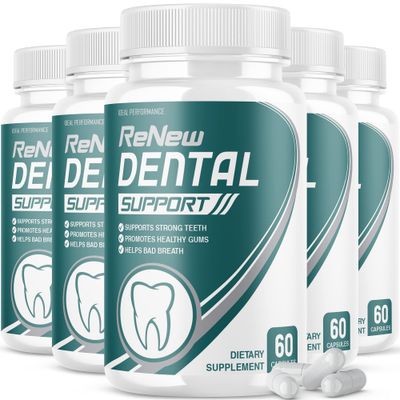 IDEAL PERFORMANCE 5 Pack Renew Dental Support Pills Cleanser 300 Capsules