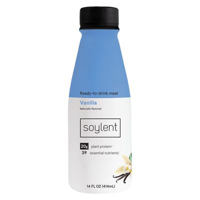 Soylent Complete Meal Replacement Shake, Vanilla, 20g complete protein, 28 vitamins minerals, low sugar, 14oz Single Bottle