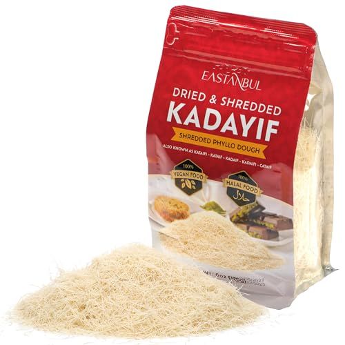 Eastanbul Dried Chopped Kataifi Shredded Fillo Dough, Kurutulmus Kadayif Pastry Dough, Ingredient for The Viral Dubai Pistachio Chocolate Bar, Shredded Phyllo, Kunafa, Knafeh, Katifi, 170g 6oz