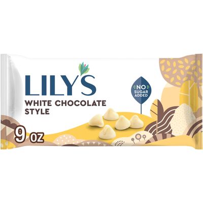LILYS White Chocolate Style No Sugar Added, Baking Chips Bag, 9 oz