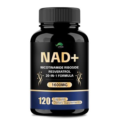 VPKIN NAD Supplement,1500mg NAD Supplement with Resveratrol,Nicotinamide,Quercetin,CoQ10,Support Energy Repair, Vitality,Non-GMO, No Fillers120 Capsules