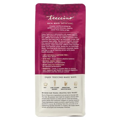 Teeccino Herbal Coffee Variety Pack - Vanilla Nut, French Roast, Maca Chocolat - Ground Herbal Coffee That s Prebiotic, Caffeine-Free Acid Free, Dark Roast, 11 Ounce Pack of 3