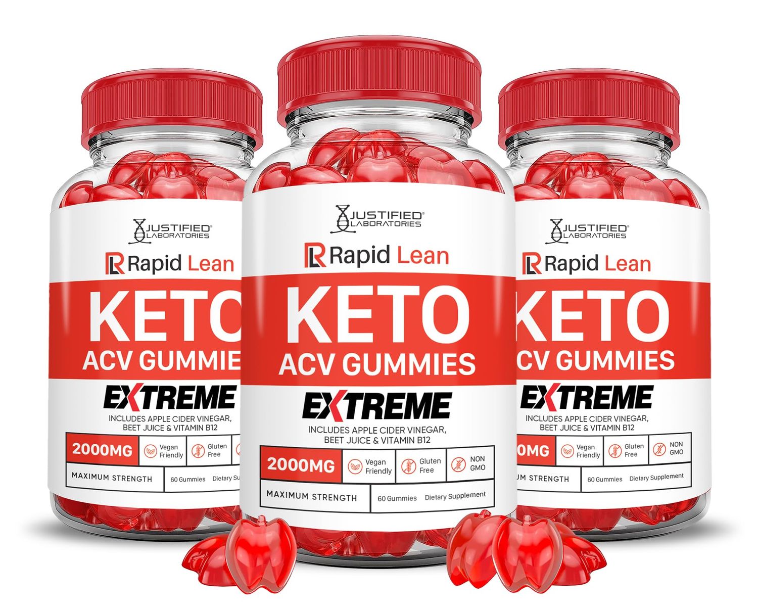 3 Pack Rapid Lean Keto ACV Gummies Extreme 2000MG Rapid Lean Keto Gummies Apple Cider Vinegar Formulated with Pomegranate Beet Juice Powder B12 Vegan Non GMO 180 Gummys
