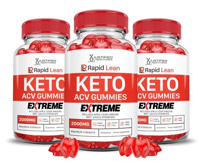 3 Pack Rapid Lean Keto ACV Gummies Extreme 2000MG Rapid Lean Keto Gummies Apple Cider Vinegar Formulated with Pomegranate Beet Juice Powder B12 Vegan Non GMO 180 Gummys
