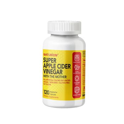 NATURION Super Apple Cider Vinegar with The Mother - Digestive, Detox Wellness Support, 2,010 mg ACV Zinc - 120 Vegan Capsules, 40 Day Supply