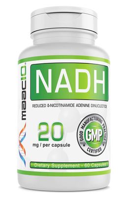 MAAC10 NADH Supplement 20mg Each 60 Capsules for Energy, Fatigue, Mental Focus NAD Longevity Support Pharmaceutical Grade 99 Pure NADH