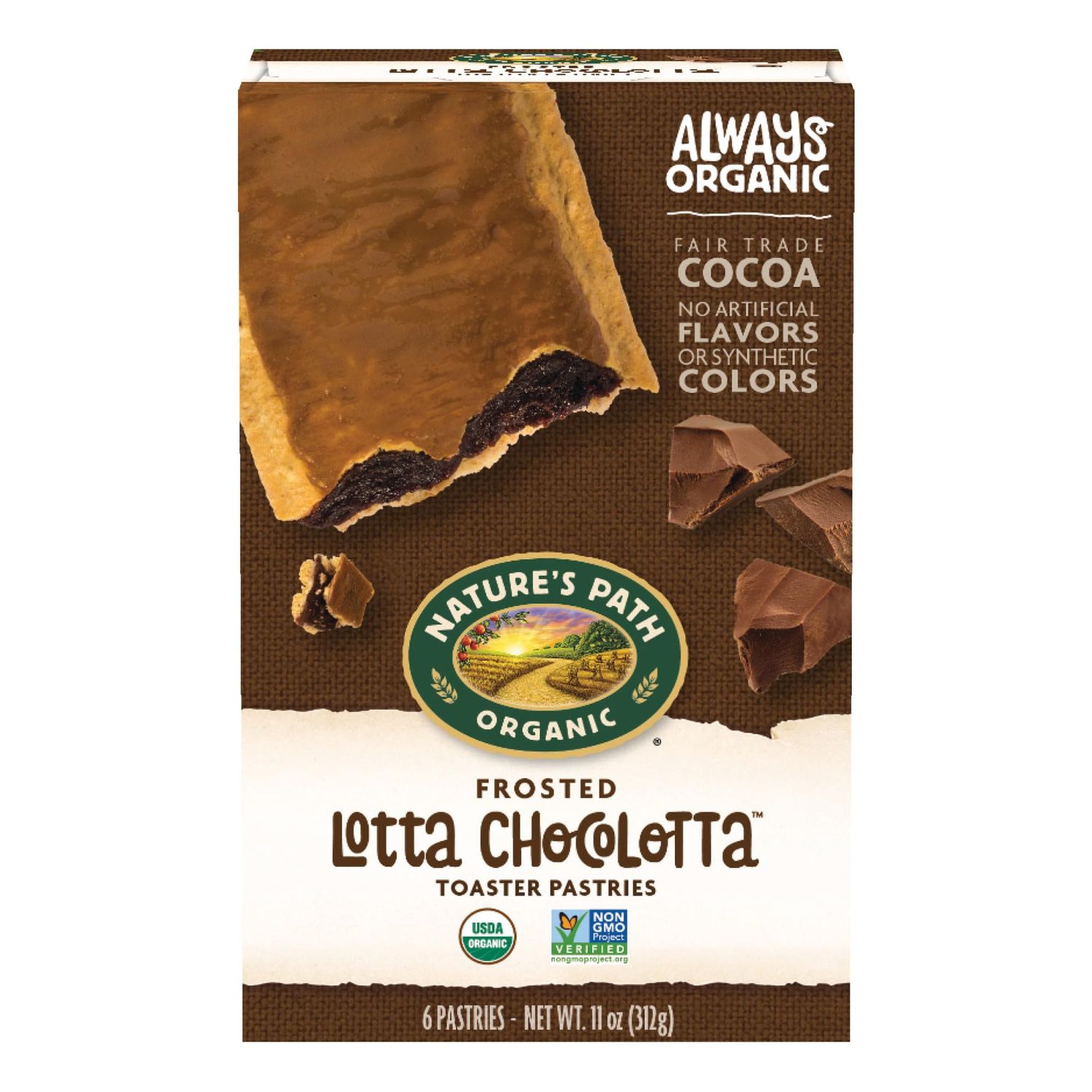 Nature&#39;s Path Organic Frosted Lotta Chocolotta Toaster Pastries, 11 oz (Pack of 12), Non-GMO