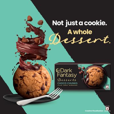 Sunfeast Dark Fantasy Desserts Choco Chunks,UNIQUE 75g  Filled Cookie Reimagined, BROWN