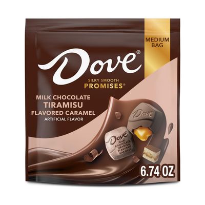 DOVE PROMISES Milk Chocolate Tiramisu Caramel Candy, 6.74 Oz Bag Pack of 8