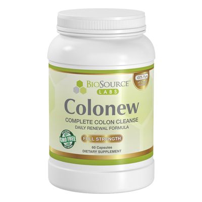 BioSource Labs Colonew Complete Colon Cleanse Natural Detox Supplement for Daily Digestive Health, Renewal Formula - 60 Capsules
