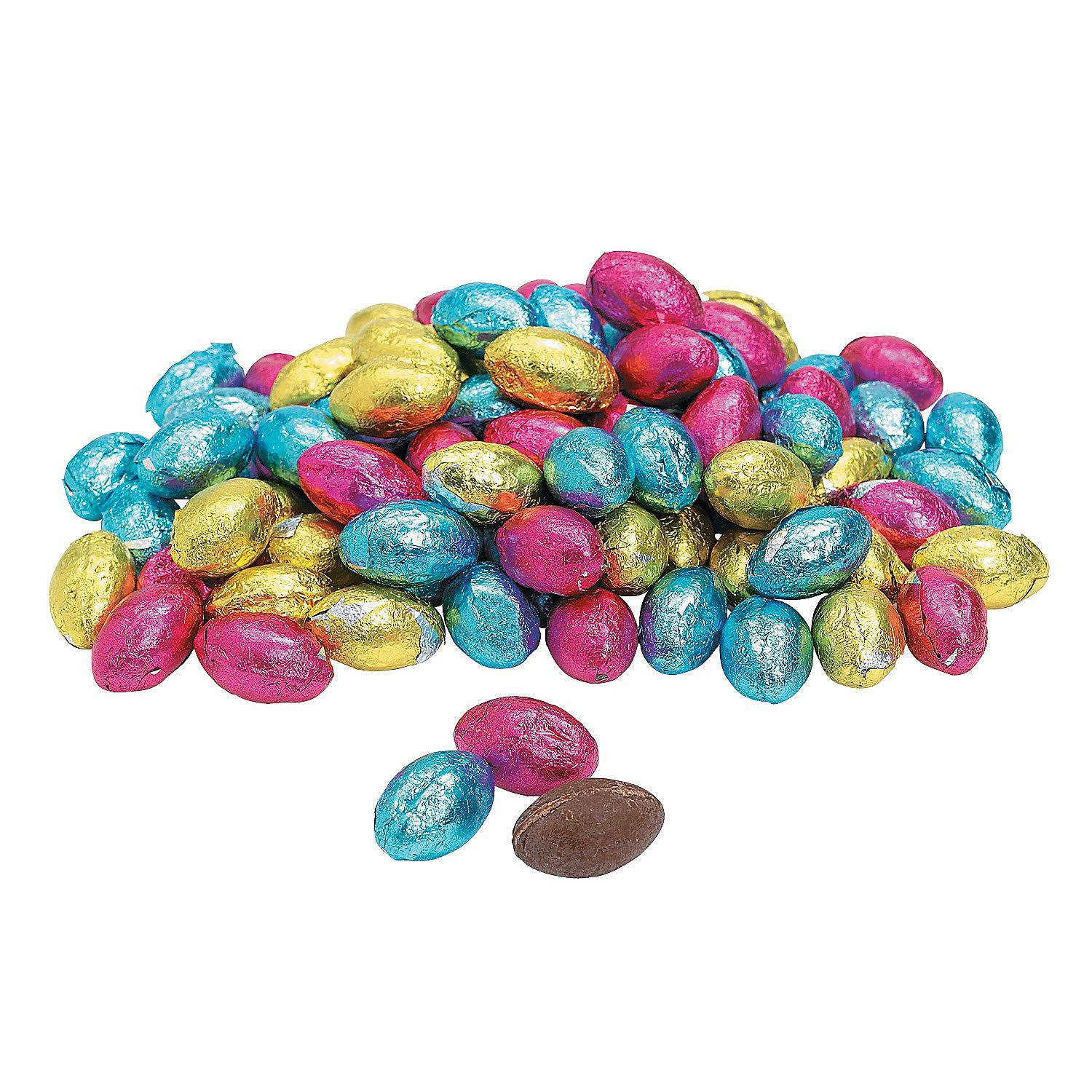 Fun Express Chocolate Candy Eggs Individually Wrapped - Indulge in 90 Irresistible Foil