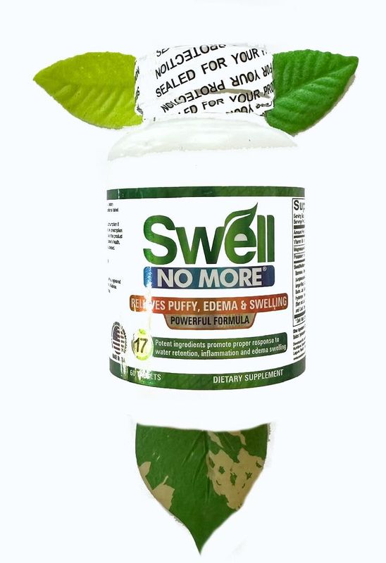 Swell No More for Water Retention, Dietary Supplement, 60 Tablets, Relieves Puffiness, Edema and Swelling