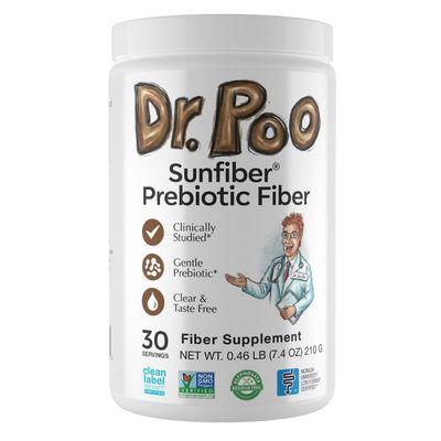 Dr. Poo All-Natural Prebiotic Fiber Supplement Fiber for the Whole Family Gentle and Simple Ingredients to Improve Gut Health Gluten Free, Vegan,Tasteless, Non-GMO, Low-FODMAP 30 Servings