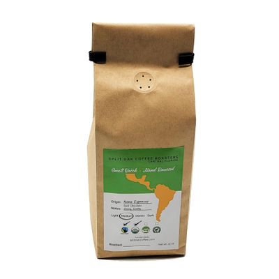 Organic Nona Espresso Whole Beans. Africa, Indonesia and South America Best Beans. Perfectly Balanced Mind Blowing Cherry, Dark Chocolate, Caramel, Creamy and Walnut Taste. Try Split Oak Coffee