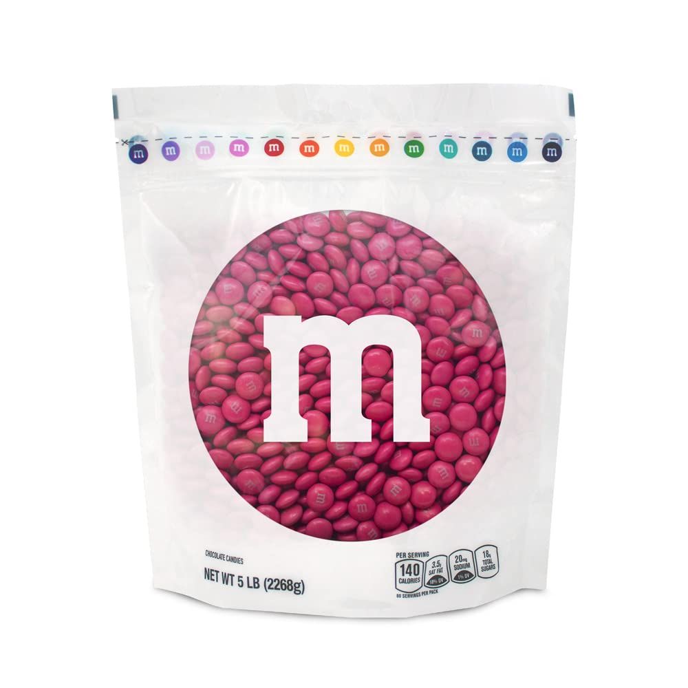 MyMM s Milk Chocolate Candy, Single Color, Dark Pink, 5-Pound Bulk Bag Pack of 1