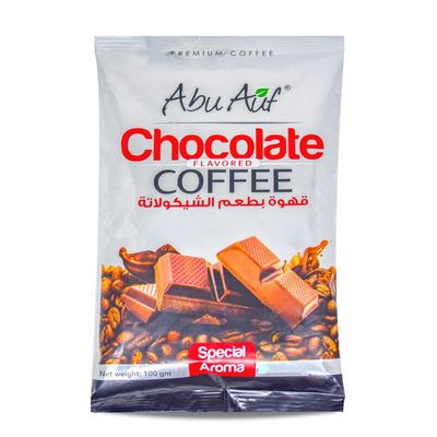 Abu Auf Chocolate Flavored Coffee Special Aroma Premium Original Ground Turkish Coffe Cafe Arabic Egyptian Arabica Egypt Oriental Halal 1 Pack 3.52 oz 100 gm