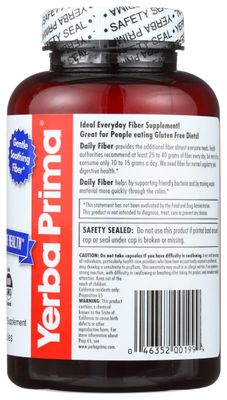 Yerba Prima Daily Fiber, 625mg, 180 Caplets