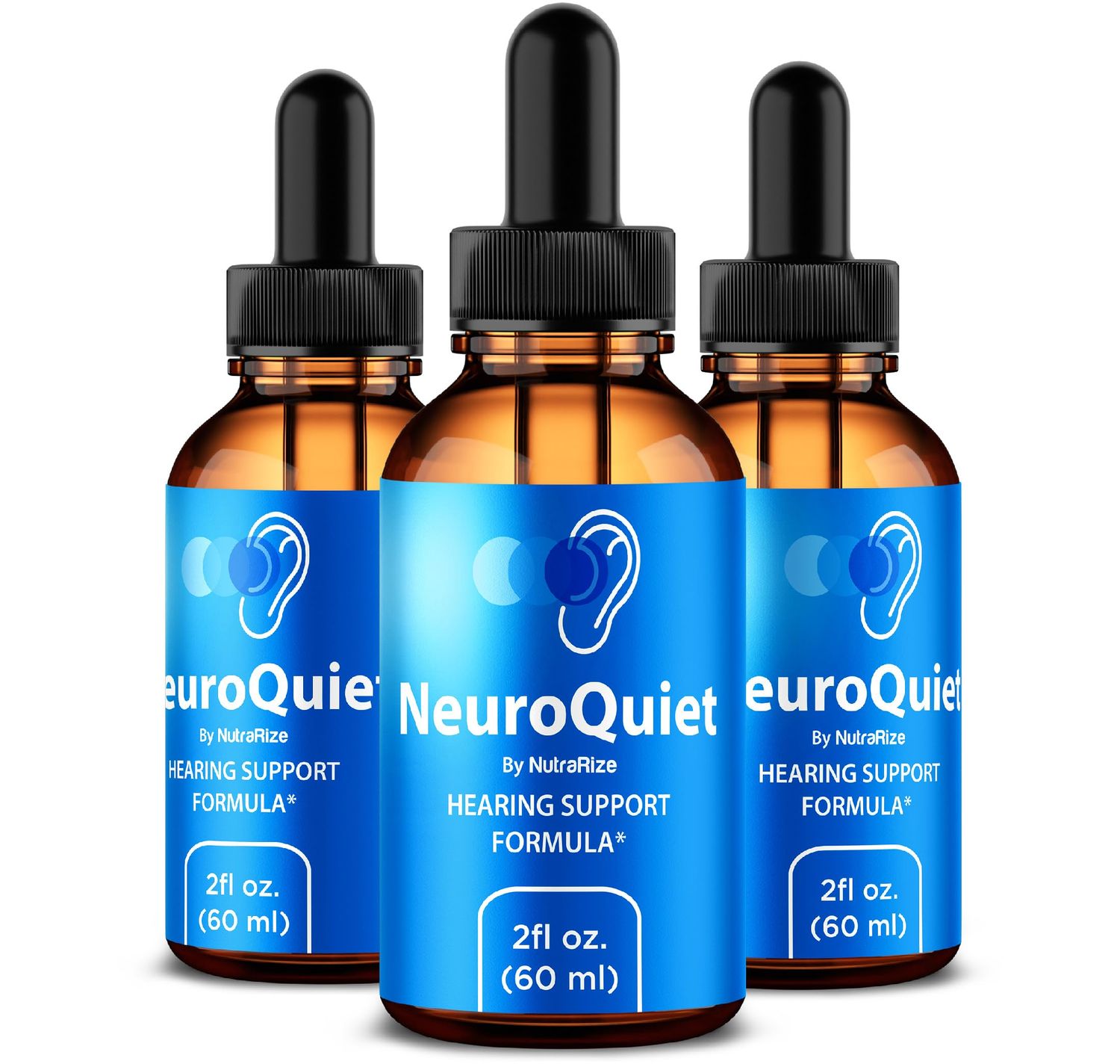 NutraRize Pack of 3 NeuroQuiet Drops - Hearing Support Formula to Support Cognitive Performance, All Natural Neuro Quiet to Maintain Auditory Health, Gotas Review 90 Servings