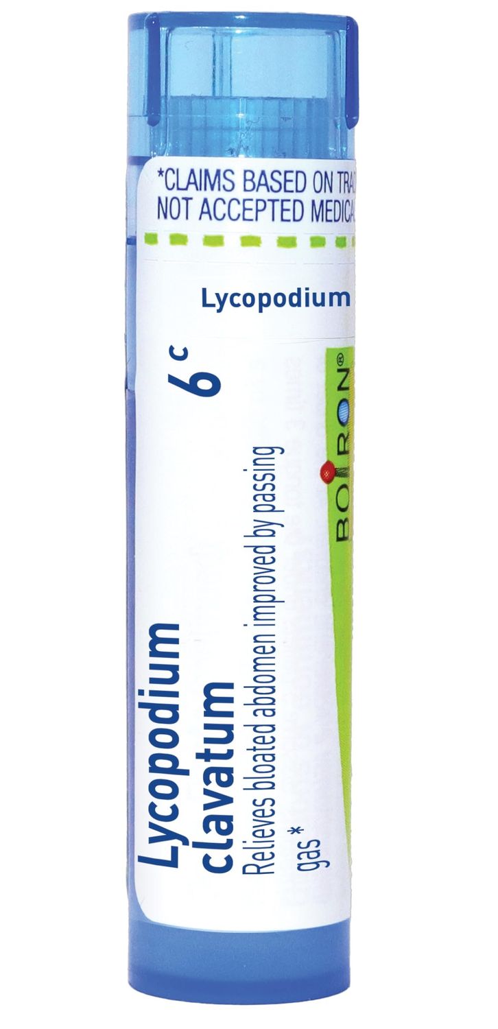 Boiron Lycopodium Clavatum 6C Homeopathic Medicine for Bloating Gas - 80 Pellets