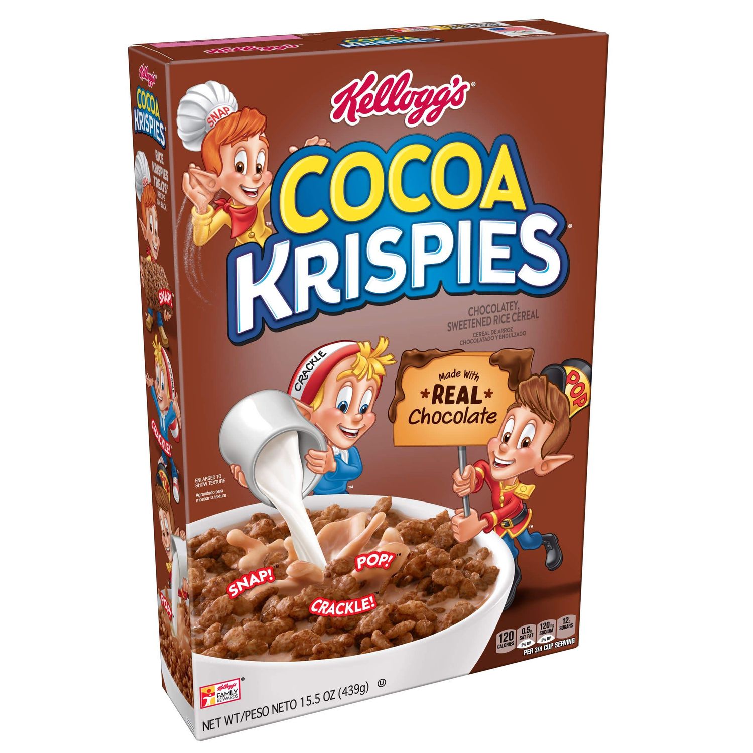 Kelloggs Cocoa Krispies Breakfast Cereal, Real Chocolate, 15.5 Oz Box