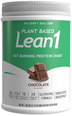 Lean1 Plant-Based Meal Replacement Protein Powder, Chocolate Flavor, 15-Serving Tub