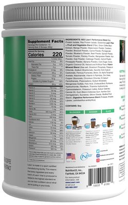 Lean1 Plant-Based Meal Replacement Protein Powder, Chocolate Flavor, 15-Serving Tub