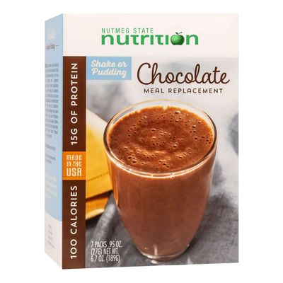 HealthyWise - High Protein 100 Calorie Pudding Shake, 15g Protein, Low Calorie, Low Carbs, Ideal Protein Compatible, 7 Servings Per Box Chocolate
