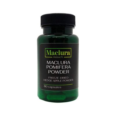 Maclura Products Pomifera Powder Freeze-Dried Hedge Apple Osage Orange Powder - 80 Capsules, 1.0 Ounce, Pack of 1