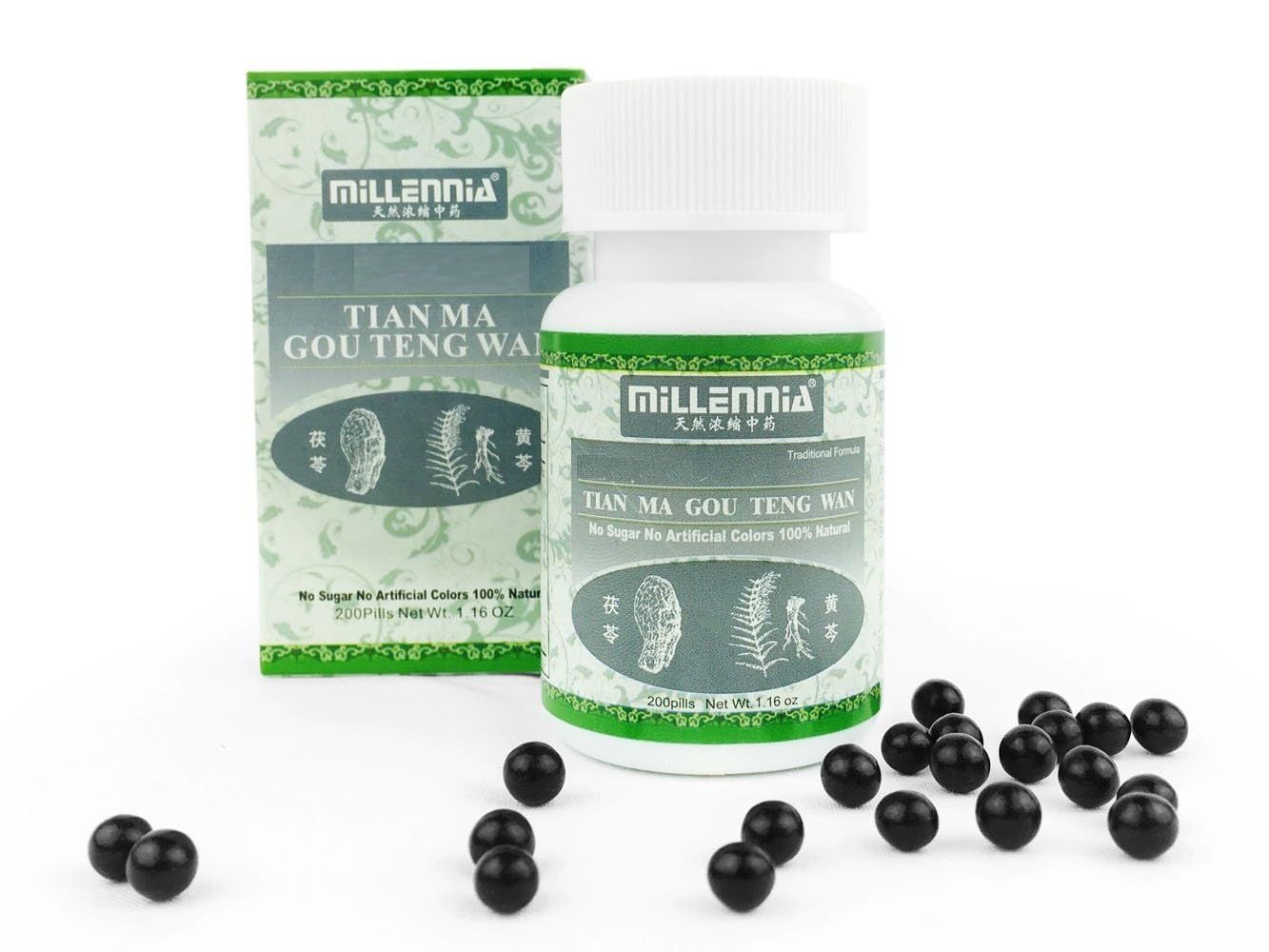 MILLENNIA Tian Ma Gou Teng Wan - 12 Bottle Pack 200 PillsBottle