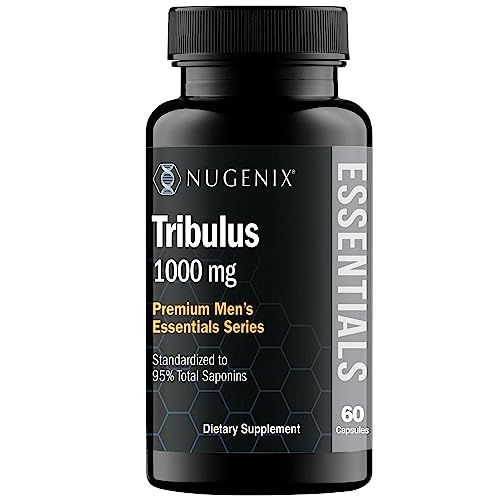 Nugenix Essentials Tribulus Terrestris for Men Extract - 95 Total Saponins, 1000mg High Potency, Extra Strength, 60 Count