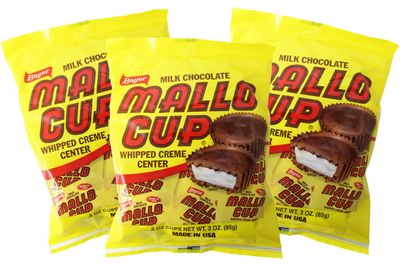 Needzo Mallo Cups, Individually Wrapped Milk Chocolate Candy with Whipped Creme Center, Bulk, Pack of 3, 3 Ounces Each