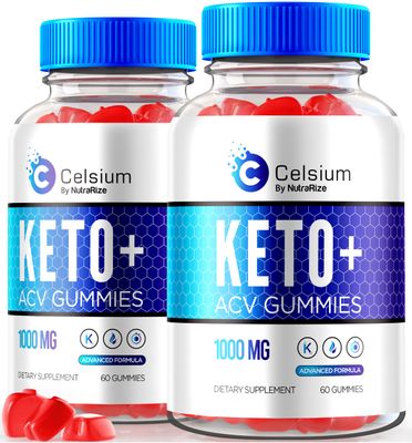 NutraRize Pack of 2 Celsium KetoACV Gummies, Advanced Formula 1000MG Apple Cider Vinegar, All-Natural Keto Official, Celsium Dietary Supplement, Reviews 120 Gummies