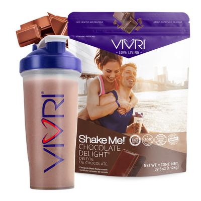 VIVRI ShakeMe! Chocolate Meal Replacement 20 Servings 22g Triple Premium Protein, 45 Nutrients 8 Superfoods Supports Weight Loss, Full-Body Health, Energy GLP-1 Treatments.