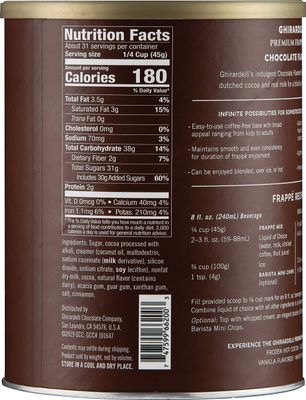 Ghirardelli Chocolate Frappe, Double Chocolate, 50-Ounce Can