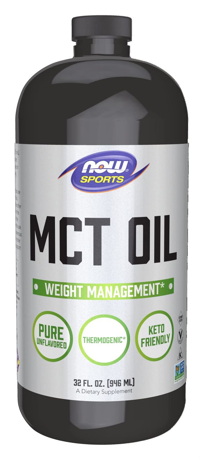 NOW Foods Sports Nutrition, MCT Medium-chain triglycerides Oil 14 g, Weight Management, Liquid, 32-Ounce
