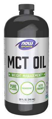 NOW Foods Sports Nutrition, MCT Medium-chain triglycerides Oil 14 g, Weight Management, Liquid, 32-Ounce