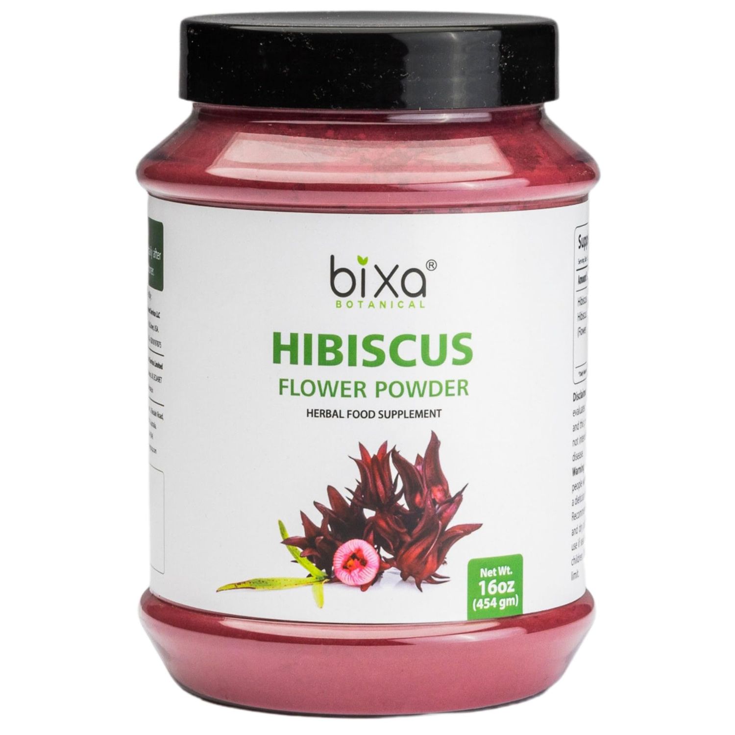 bixa BOTANICAL Hibiscus Powder Hibiscus Rosa Sinensis Ayurvedic Natural Herbal Supplement Natural Coolant and Refrigerant Steam Treated 16 Ounce Count Pack of 1