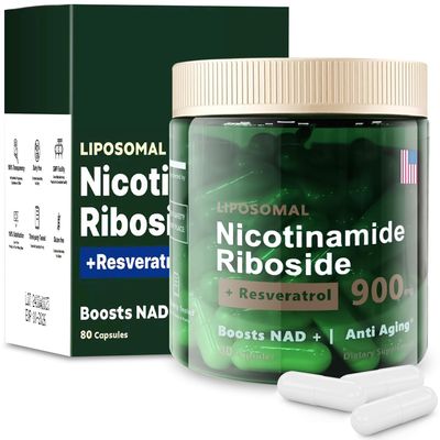 Nicotinamide Riboside, Liposomal Nicotinamide Riboside 900 mg, NAD Supplement with Resveratrol, Nicotinamide Riboside Resveratrol, Supplement Booster Support for Energy, Focus - 80 Capsules