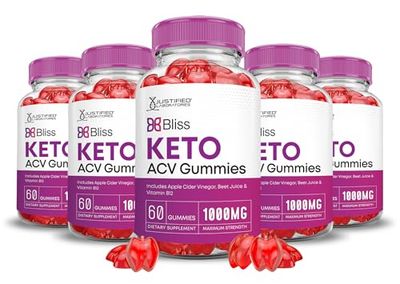 5 Pack Bliss Keto ACV Gummies Advanced Formula 1000MG X 10 Bliss Keto Gummies Apple Cider Vinegar Boost Formulated with Pomegranate Beet Juice Powder B12 Vegan Non GMO 300 Gummys