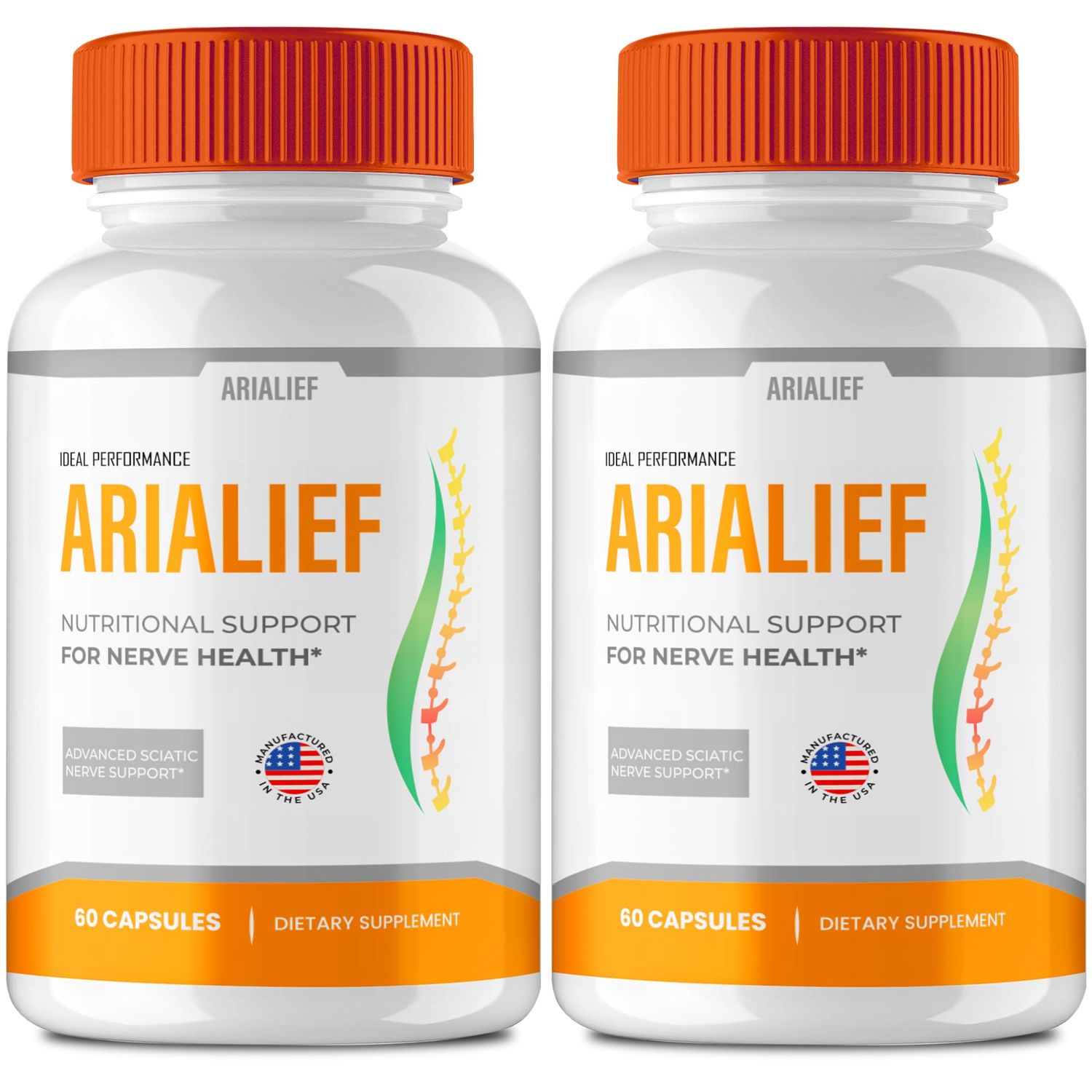 IDEAL PERFORMANCE Arialief Capsules for Sciatica, Arialief Nutritional Support for Nerve Health, Arialief Sciatica Capsules, Arialief Primepalm Supplement Pills, Aria LIEF Vitamin Reviews 2 Pack