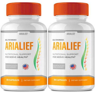 IDEAL PERFORMANCE Arialief Capsules for Sciatica, Arialief Nutritional Support for Nerve Health, Arialief Sciatica Capsules, Arialief Primepalm Supplement Pills, Aria LIEF Vitamin Reviews 2 Pack