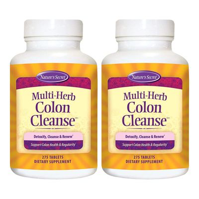 Multi-Herb Colon Cleanse by Natures Secret Supports Digestive Health and Regularity, 275 Tablets Pack of 2