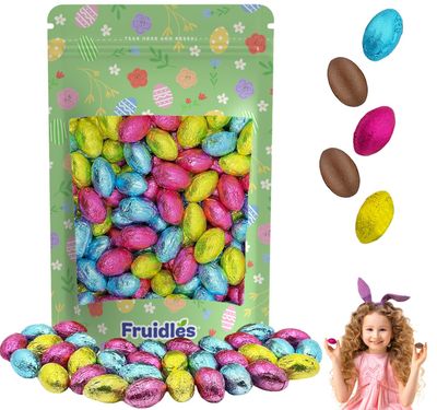 Easter Chocolate Eggs, Multicolored Foil Wrapped Milk Chocolate, Kosher Half-Pound Approx. 45 Eggs