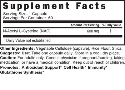 Natures Fusions NAC Supplement N-Acetyl Cysteine - 2 Pack NAC 600 mg - Anti Aging Supplement, Antioxidant Supplement, Liver and Lung Support, Boost Glutathione - N Acetyl Cysteine 120 Capsules